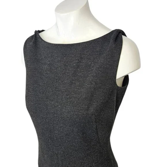 M.M.LaFleur Sheath Dress Size 0 Sleeveless The Lydia Ponte Charcoal Gray Stretch - Picture 4 of 10